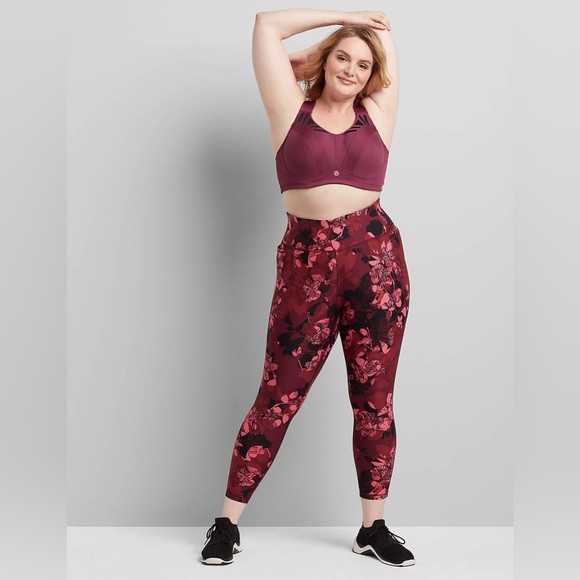 NWOT Lane Bryant LIVI 7/8 Power Legging w/ Wicking Floral Size 1X 14 / 16 - Picture 1 of 10